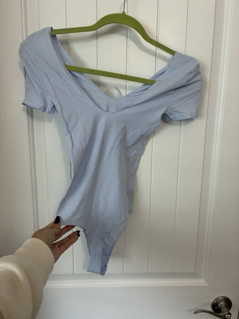 Commando Ballet Cap Sleeve Bodysuit In Light Blue One Size Fits Most